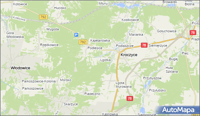 mapa Lgotka, Lgotka na mapie Targeo