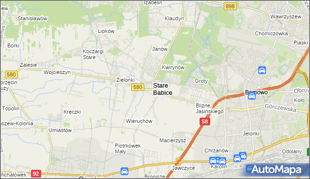 mapa Babice Nowe, Babice Nowe na mapie Targeo