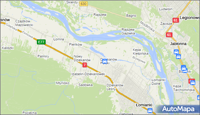 mapa Dziekanów Polski, Dziekanów Polski na mapie Targeo