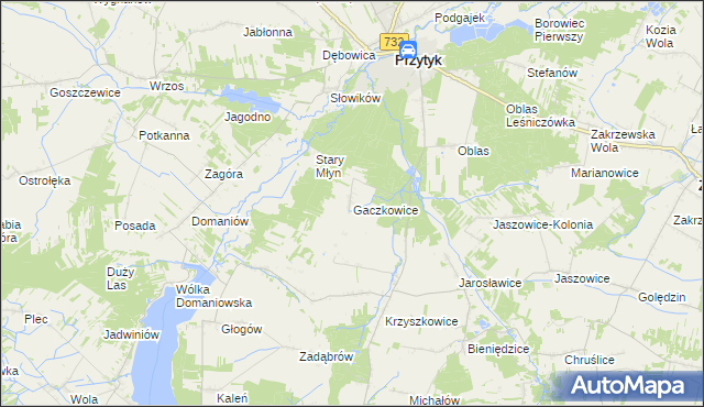 mapa Gaczkowice, Gaczkowice na mapie Targeo