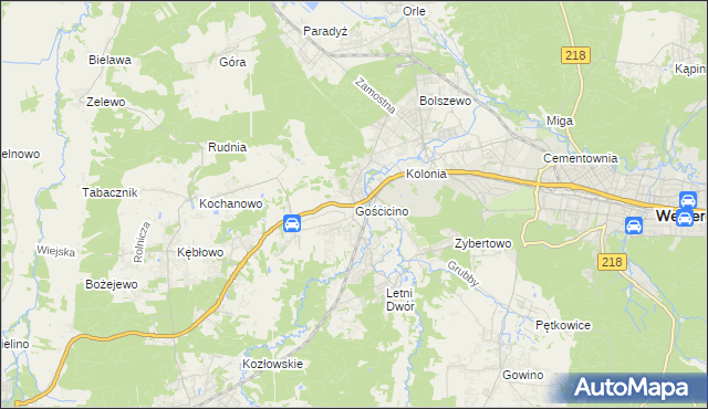 mapa Gościcino, Gościcino na mapie Targeo