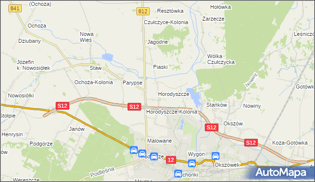 mapa Horodyszcze gmina Chełm, Horodyszcze gmina Chełm na mapie Targeo