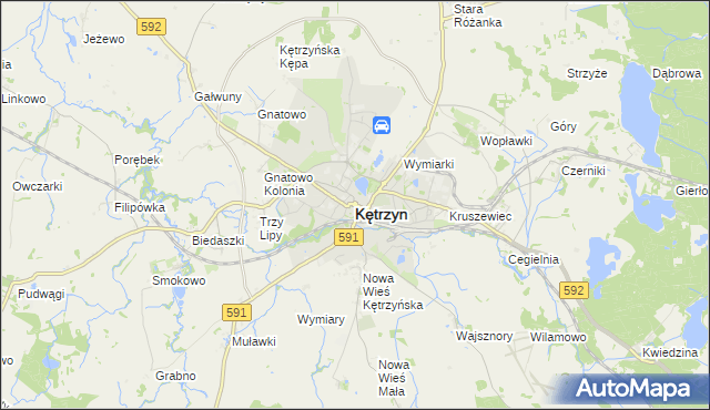 mapa Kętrzyn, Kętrzyn na mapie Targeo