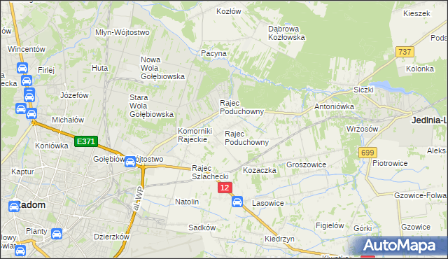 mapa Rajec Poduchowny, Rajec Poduchowny na mapie Targeo
