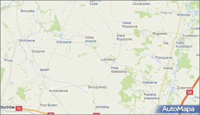 mapa Lutkówka gmina Rawa Mazowiecka, Lutkówka gmina Rawa Mazowiecka na mapie Targeo