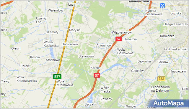 mapa Mieszkowo gmina Piaseczno, Mieszkowo gmina Piaseczno na mapie Targeo