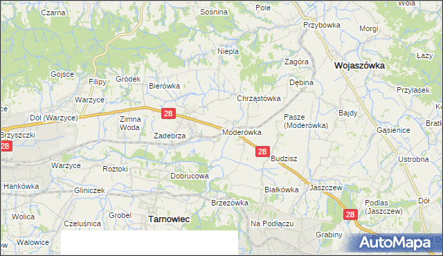 mapa Moderówka, Moderówka na mapie Targeo