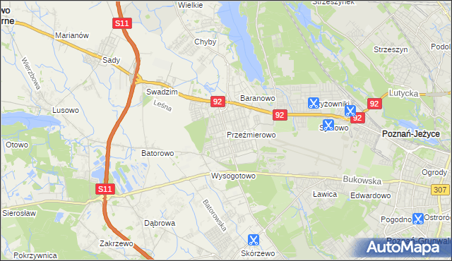 mapa Przeźmierowo, Przeźmierowo na mapie Targeo