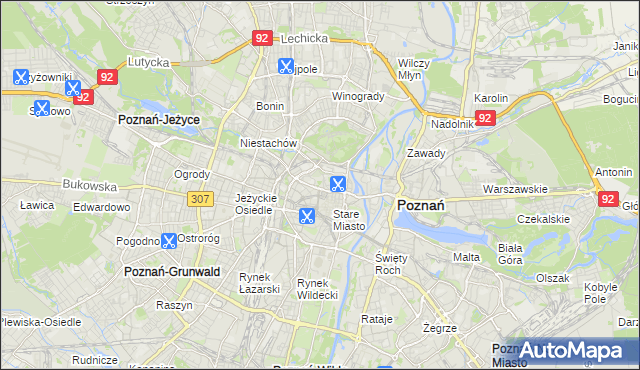 mapa Święty Wojciech gmina Poznań, Święty Wojciech gmina Poznań na mapie Targeo