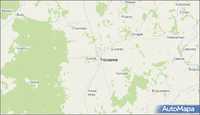 mapa Trzcianne, Trzcianne na mapie Targeo