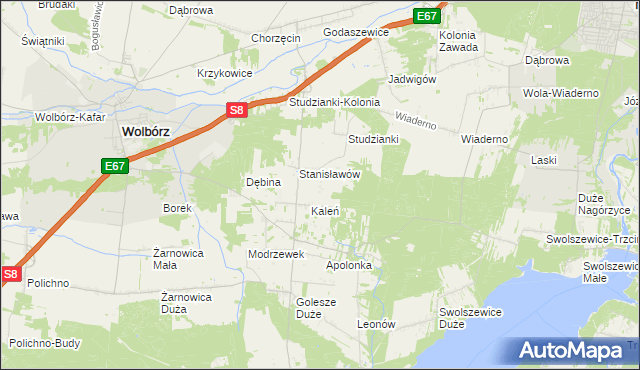 mapa Węgrzynów gmina Wolbórz, Węgrzynów gmina Wolbórz na mapie Targeo