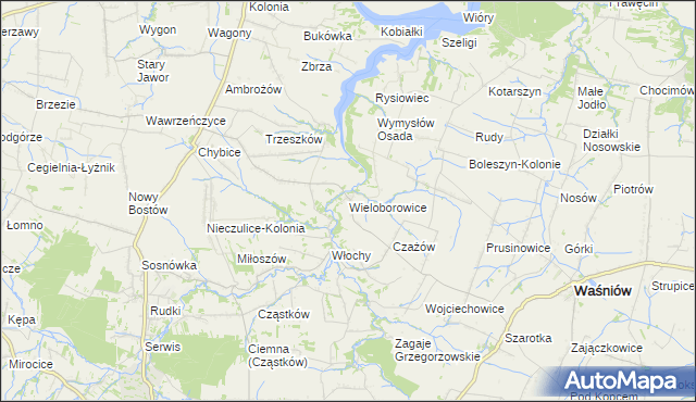 mapa Wieloborowice, Wieloborowice na mapie Targeo