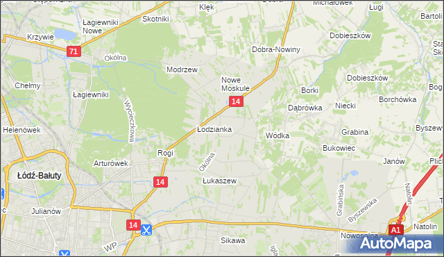 mapa Wilanów gmina Łódź, Wilanów gmina Łódź na mapie Targeo