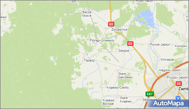 mapa Zagroby-Zakrzewo, Zagroby-Zakrzewo na mapie Targeo