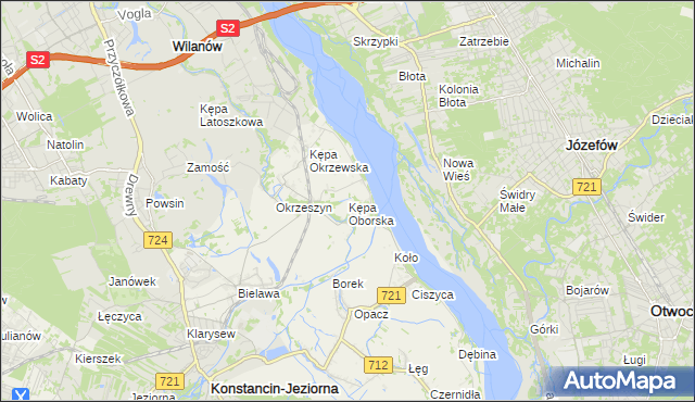 mapa Kępa Oborska, Kępa Oborska na mapie Targeo