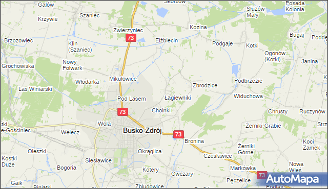 mapa Łagiewniki gmina Busko-Zdrój, Łagiewniki gmina Busko-Zdrój na mapie Targeo