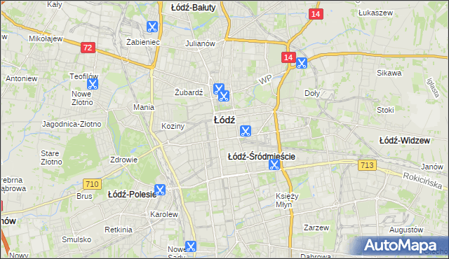 mapa Śródmieście gmina Łódź, Śródmieście gmina Łódź na mapie Targeo