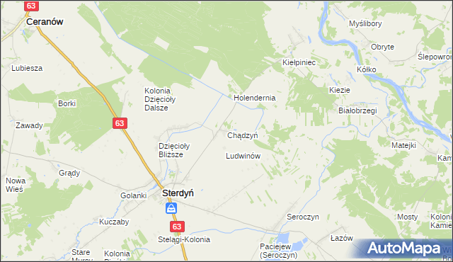 mapa Chądzyń, Chądzyń na mapie Targeo