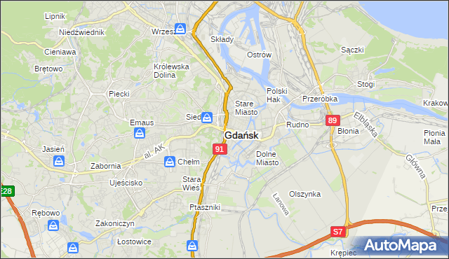 mapa Gdańska, Gdańsk na mapie Targeo