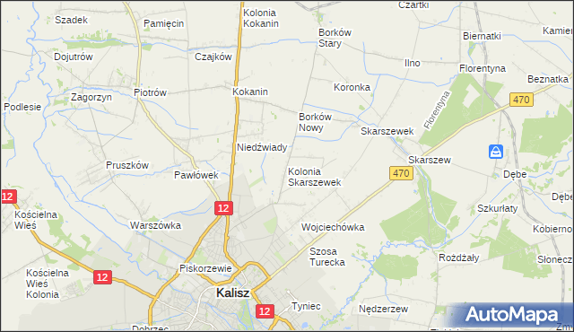 mapa Kolonia Skarszewek, Kolonia Skarszewek na mapie Targeo