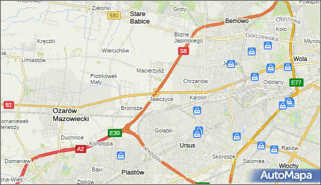 mapa Mory gmina Ożarów Mazowiecki, Mory gmina Ożarów Mazowiecki na mapie Targeo