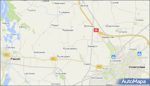 mapa Sójkowo gmina Inowrocław, Sójkowo gmina Inowrocław na mapie Targeo