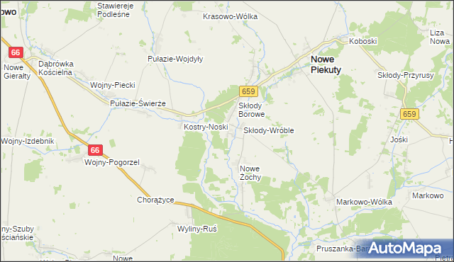 mapa Stare Żochy, Stare Żochy na mapie Targeo