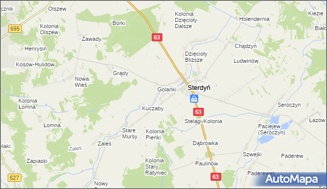 mapa Stelągi, Stelągi na mapie Targeo