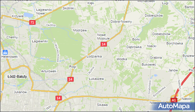 mapa Wilanów gmina Łódź, Wilanów gmina Łódź na mapie Targeo