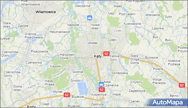 mapa Kęty, Kęty na mapie Targeo