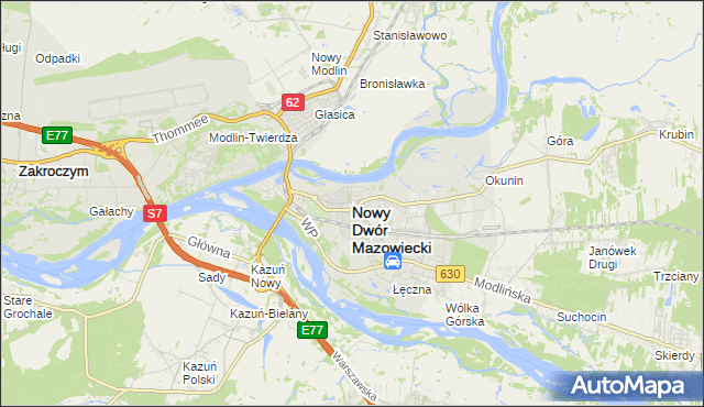 mapa Nowy Dwór Mazowiecki, Nowy Dwór Mazowiecki na mapie Targeo
