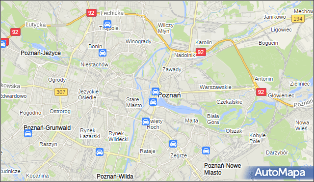 mapa Poznania, Poznań na mapie Targeo