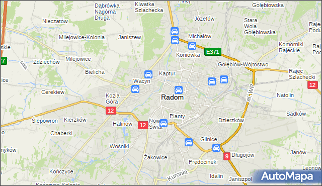 mapa Radomia, Radom na mapie Targeo