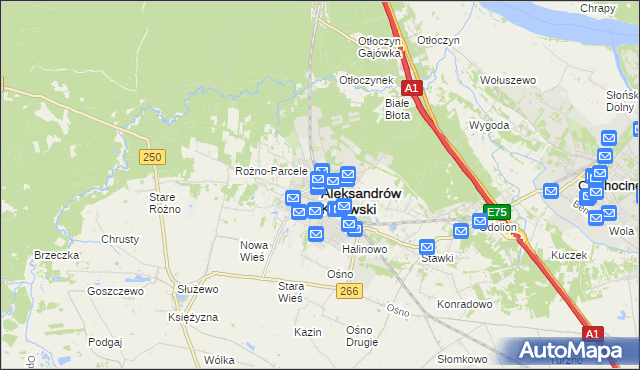 mapa Aleksandrów Kujawski, Aleksandrów Kujawski na mapie Targeo