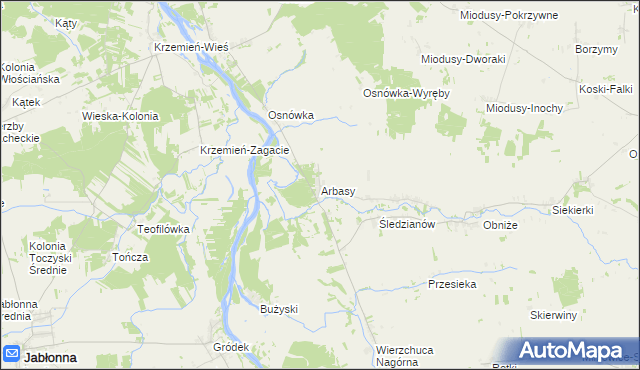 mapa Arbasy, Arbasy na mapie Targeo