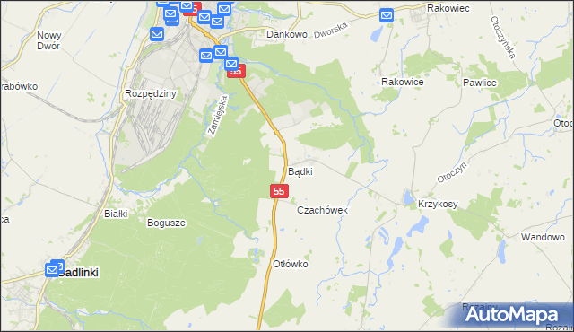 mapa Bądki gmina Gardeja, Bądki gmina Gardeja na mapie Targeo