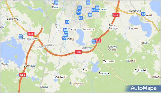 mapa Bartążek, Bartążek na mapie Targeo