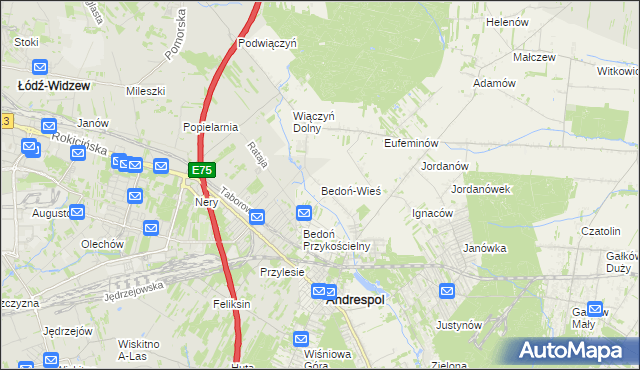 mapa Bedoń-Wieś, Bedoń-Wieś na mapie Targeo