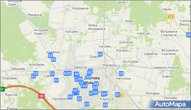 mapa Beniaminów gmina Zduńska Wola, Beniaminów gmina Zduńska Wola na mapie Targeo