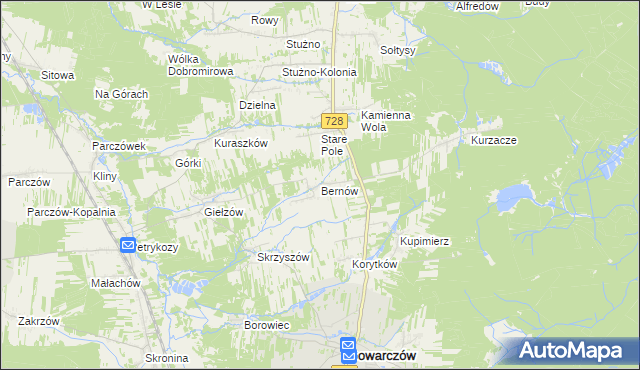 mapa Bernów, Bernów na mapie Targeo