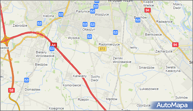 mapa Biestrzyków, Biestrzyków na mapie Targeo