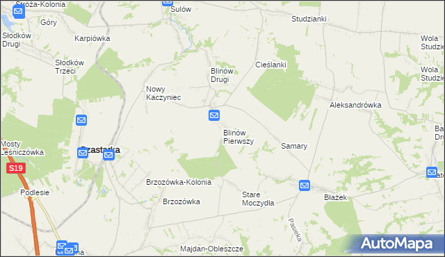 mapa Blinów Pierwszy, Blinów Pierwszy na mapie Targeo