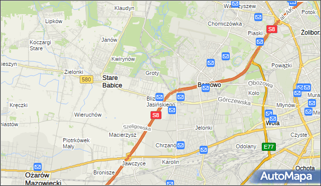mapa Blizne Łaszczyńskiego, Blizne Łaszczyńskiego na mapie Targeo