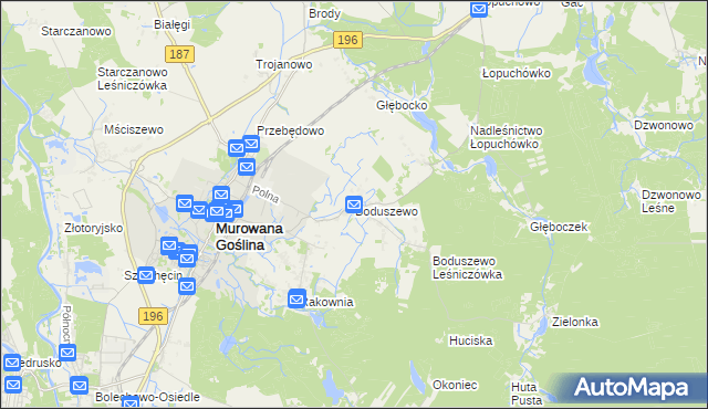 mapa Boduszewo, Boduszewo na mapie Targeo