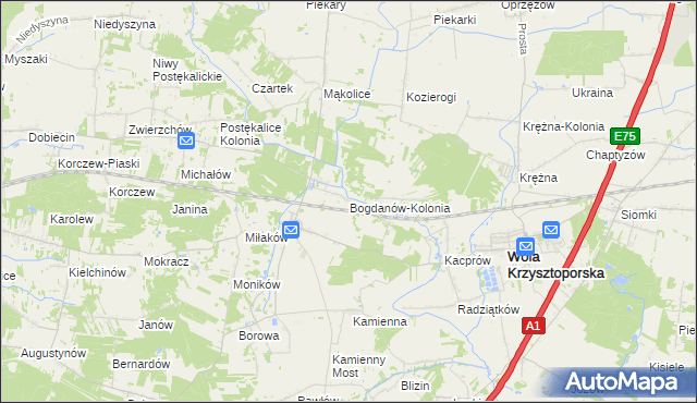 mapa Bogdanów-Kolonia, Bogdanów-Kolonia na mapie Targeo