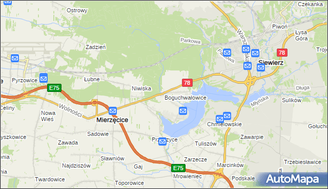mapa Boguchwałowice, Boguchwałowice na mapie Targeo