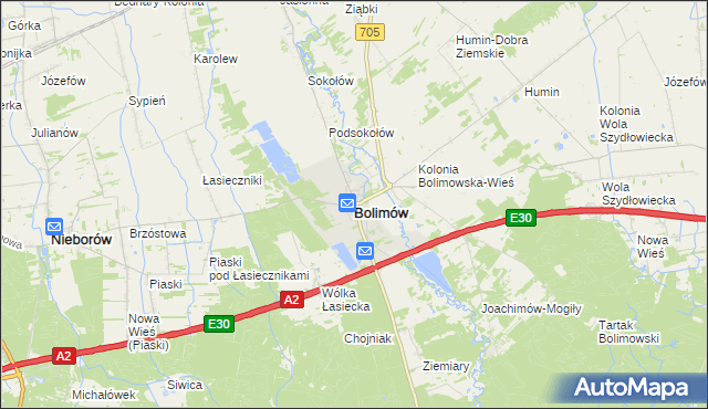 mapa Bolimów, Bolimów na mapie Targeo