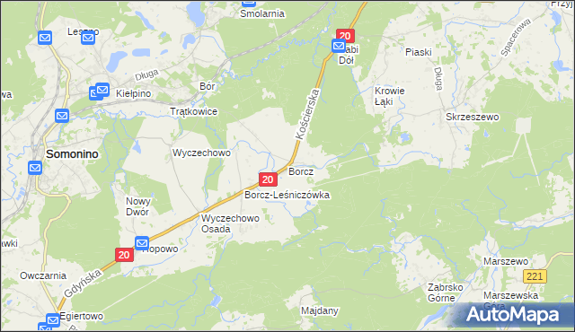 mapa Borcz, Borcz na mapie Targeo