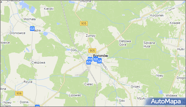 mapa Boronów, Boronów na mapie Targeo