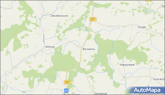 mapa Borowina gmina Szprotawa, Borowina gmina Szprotawa na mapie Targeo